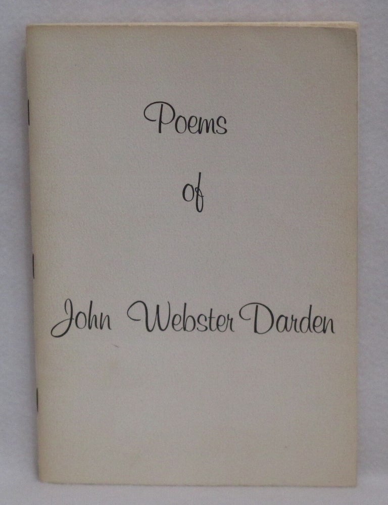 Item #1038 Poems of John Webster Darden