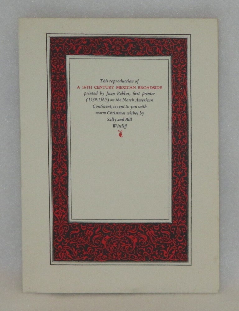 Item #1061 A 16th Century Mexican Broadside