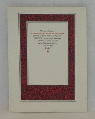 Item #1061 A 16th Century Mexican Broadside