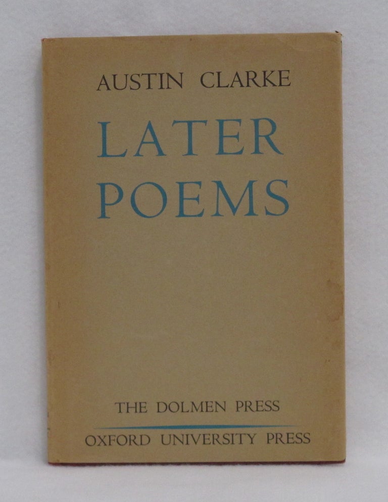 Item #110 Later Poems. Austin Clarke.