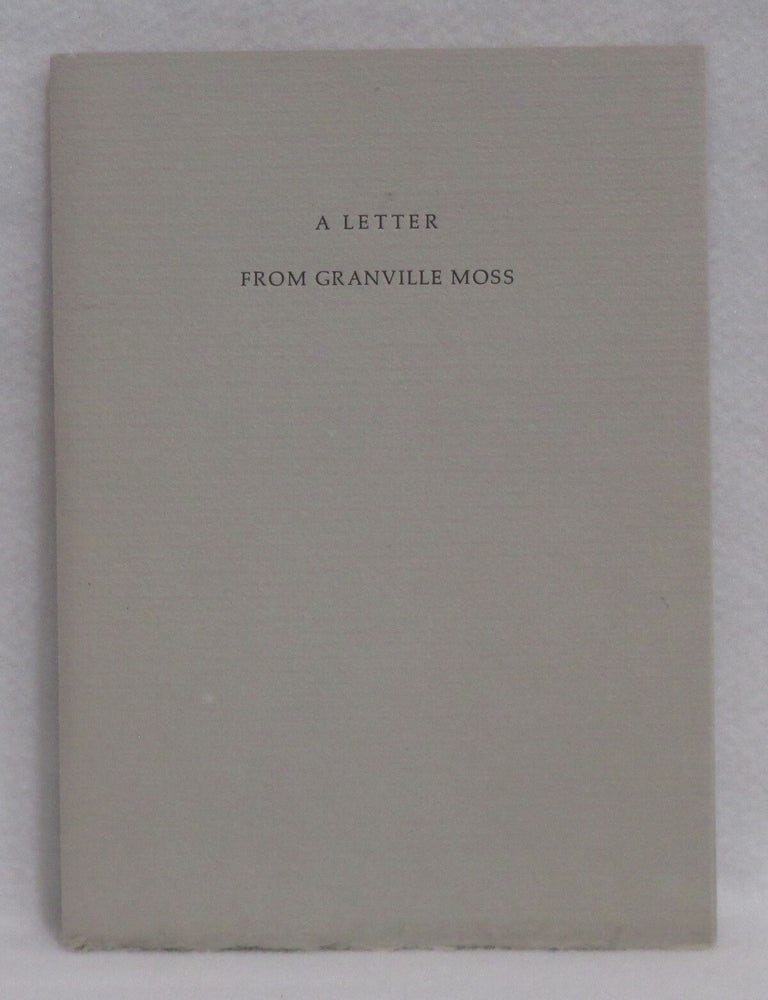 Item #905 A Letter From Granville Moss