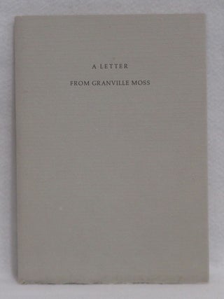 Item #905 A Letter From Granville Moss