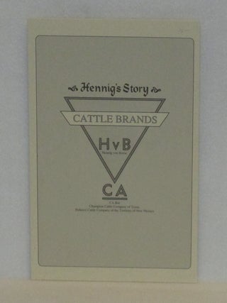 Item #961 Hennig's Story: Cattle Brands