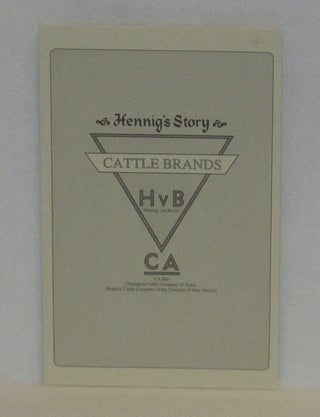 Item #961 Hennig's Story: Cattle Brands